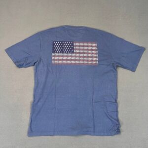 johnnie-O American Flag USA Back Graphic‎ Surf S/S T-Shirt Blue Mens Med Cotton